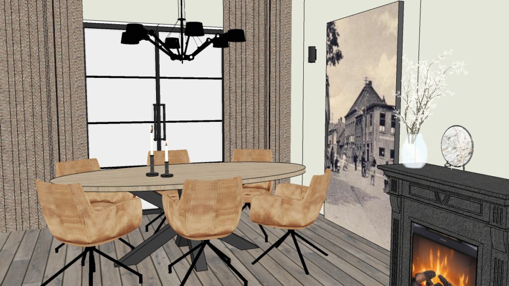 mooie boel interieuradvies interieurplan 3D verbouwing keuken en woonkamer
